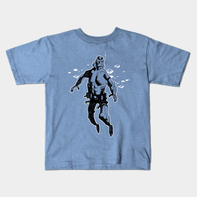 ABE SAPIEN - Bubbles Kids T-Shirt by ROBZILLA